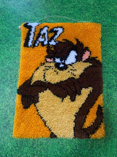 Knitted Taz Looney Tunes wall hanger