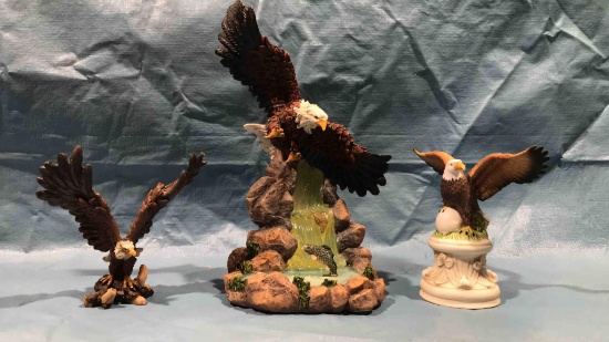 3 Eagle Figurines