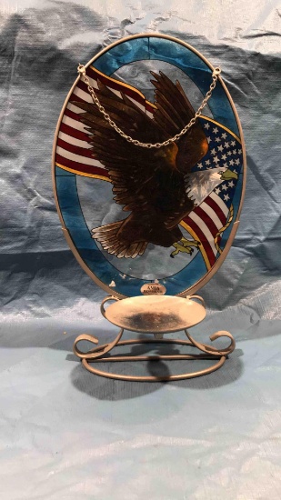 American Eagle Flag Stained Glass Ornament