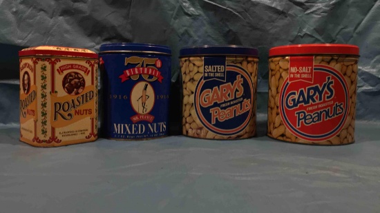 4 Vintage Tin Cans