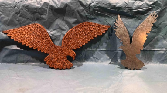 Decorative Hanging Wood And Metal Eagles