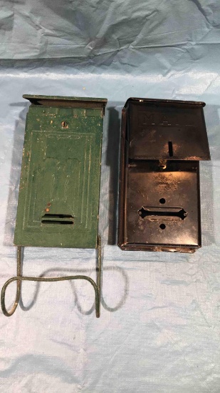 2 Vintage Metal Mailboxes