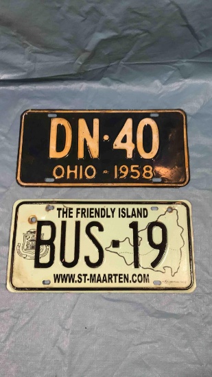 2 Vintage License Plates