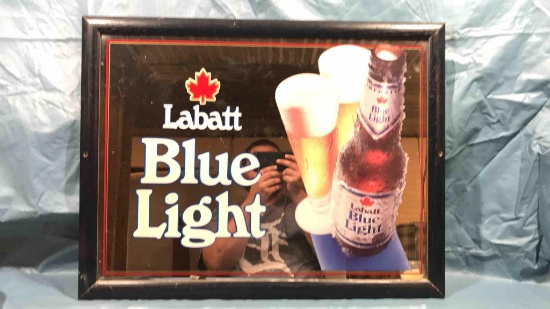 Vintage Labatt Blue Light Mirror Sign