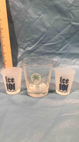 Ice 101 Peppermint Scnapps and St. Croix Shot Glasses