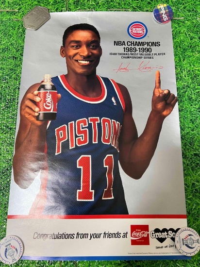 Vintage Detroit Pistons Coca Cola Poster