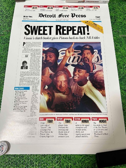 Detroit Pistons Sweet Repeat Bad Boys Poster