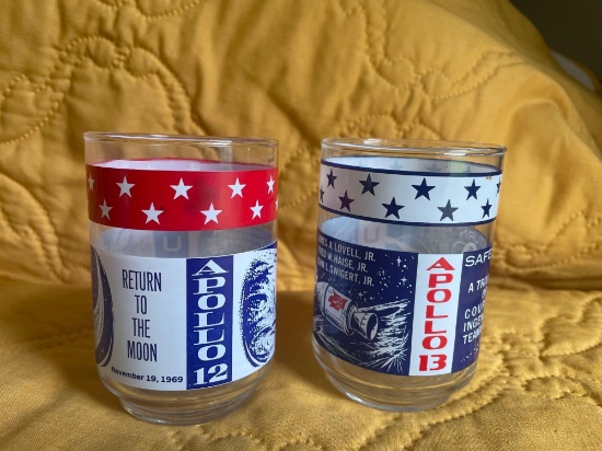 Vintage NASA Apollo 12 and 13 Glasses