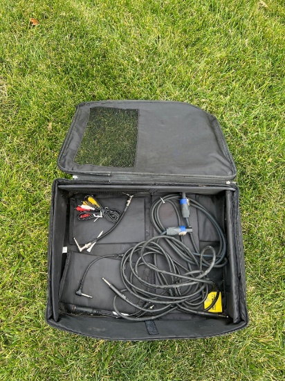 guitar and speaker cables with case