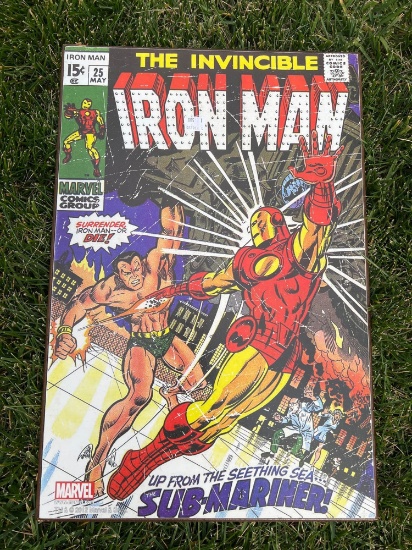 iron man comic plaque