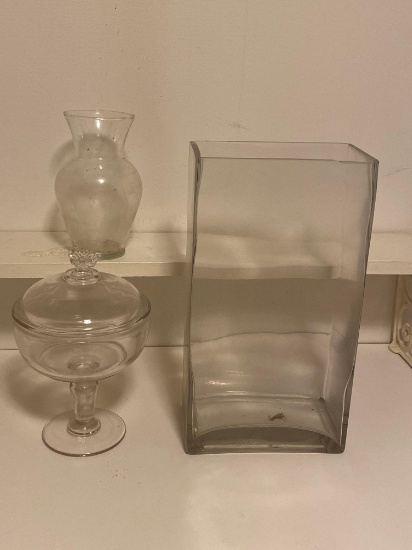 Clear Glass Candy Dish Misc. Vases