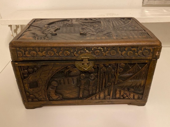 Vintage Monastery Scene Wooden Box