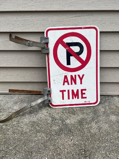 Metal No Parking Anytime Sign