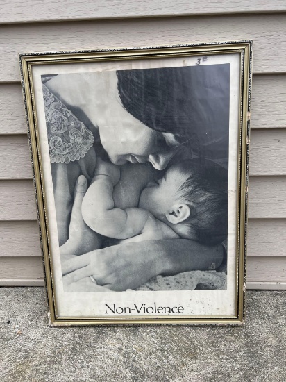 glass frame non violence mother picture