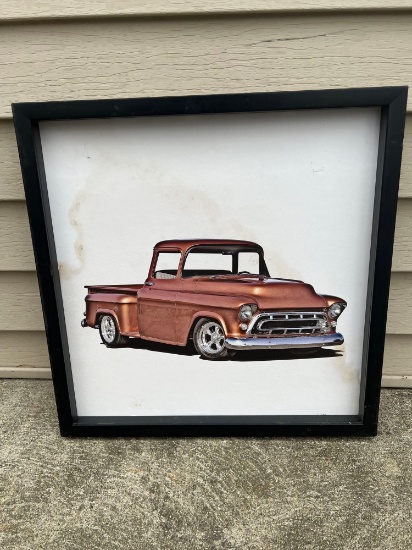 framed truck print