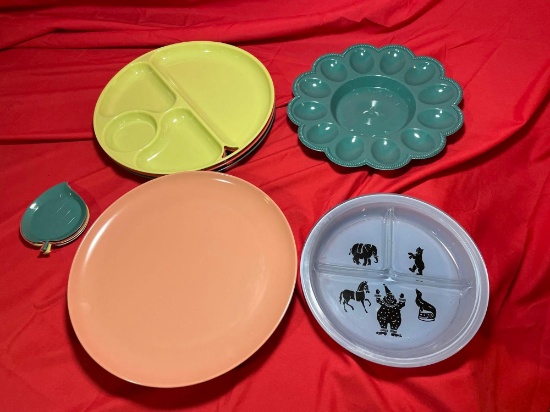 MCM Plates Coasters Deviled Egg Tray Circus Plate