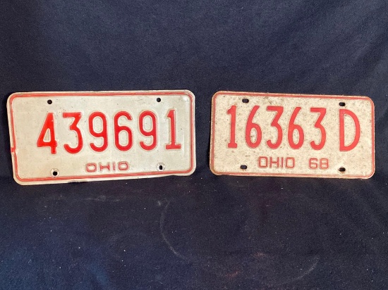 Two 1960s Ohio License Plates