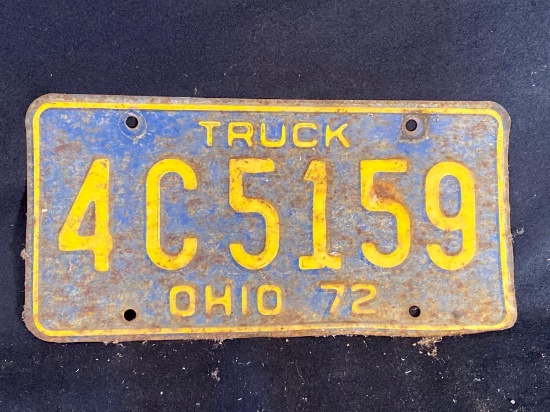 1972 Ohio Truck License Plate