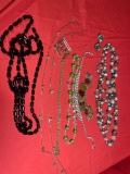 Necklace and Earclips set with Misc Jewelry