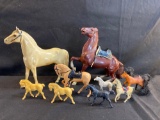 Nine Assorted Toy Horses