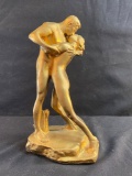 Kissing Couple Plaster Statuette