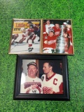 vintage Detroit Redwings framed photos steve yzerman 500th goal