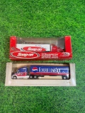 two die cast semis pepsi and snap on with dragster