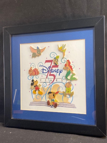 75 Years Of Love And Laughter Framed Disney Pin Set