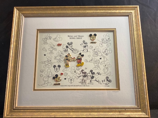 Mickey And Minnie Model Sheet Framed Pins
