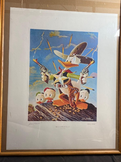 Signed Carl Barks Sheriff Of Bullet Valley Print