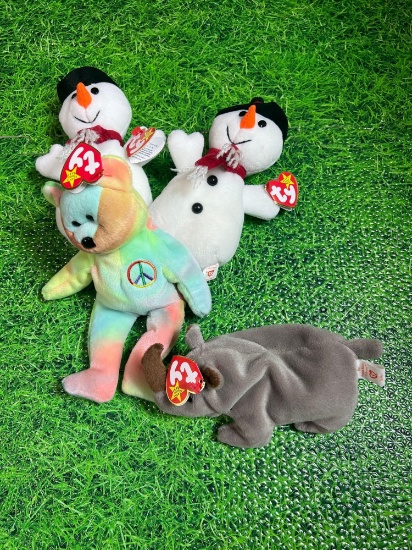 vintage 90s beanie babies with tags
