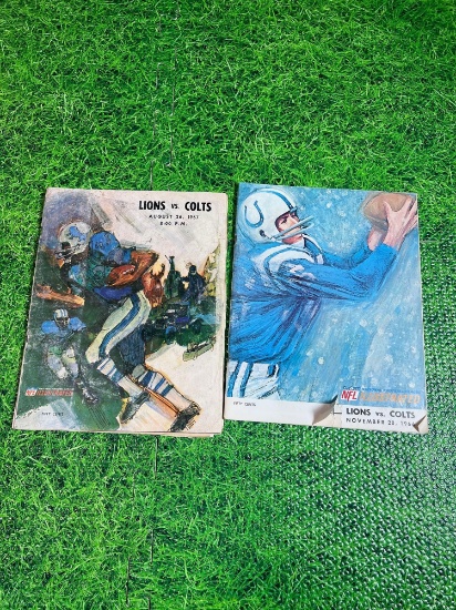 1966 and 1967 Lions vs Colts Programs