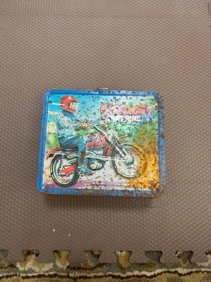 Vintage Cyclist dirt bike lunch box