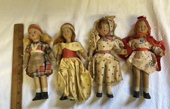 Vintage Wooden Folk Dolls