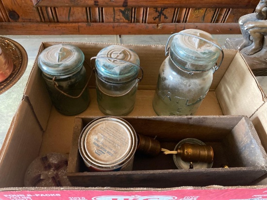 Vintage Canning Jars With Misc.