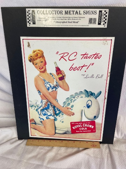 I Love Lucy RC Cola Lithographed Metal Sign