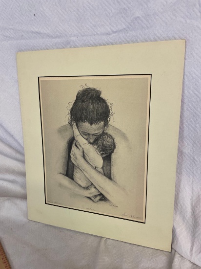 Signed Mother and Infant Sketch