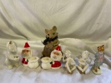 Vintage Santa Claus Candle Holders, Angel Napkin Holders and Misc Decor