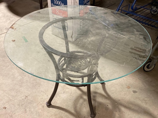 Glass Top Round Patio Table