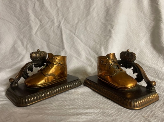 Bronzed Baby Shoe Bookends