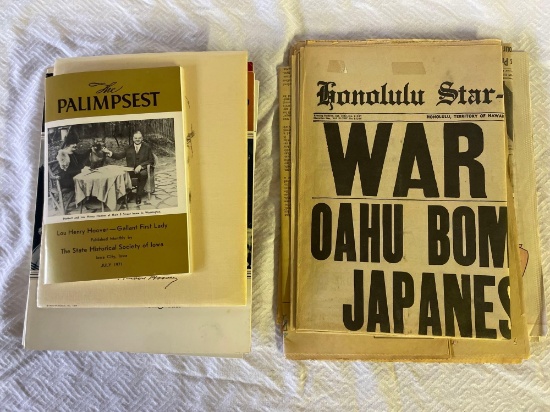 Vintage Historical Newspapers and Assorted Presidential Books