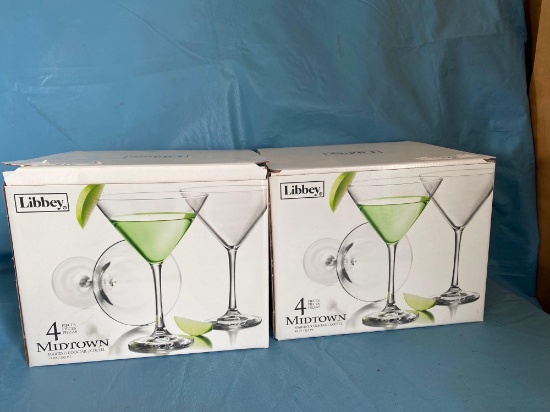 Two Boxes Libbey Glass Midtown Martini Glasses
