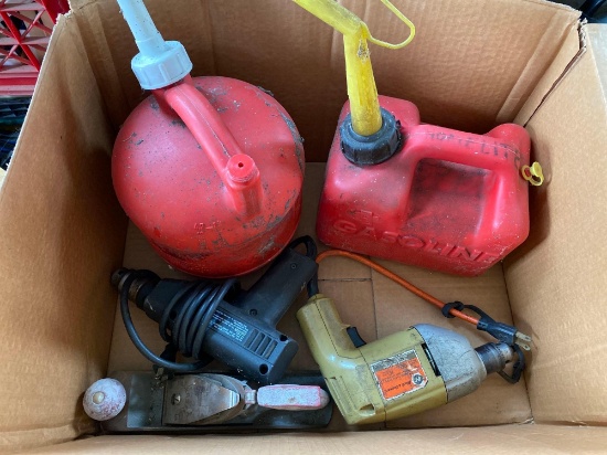 Two 1Gal Gas Cans With Hand Tools