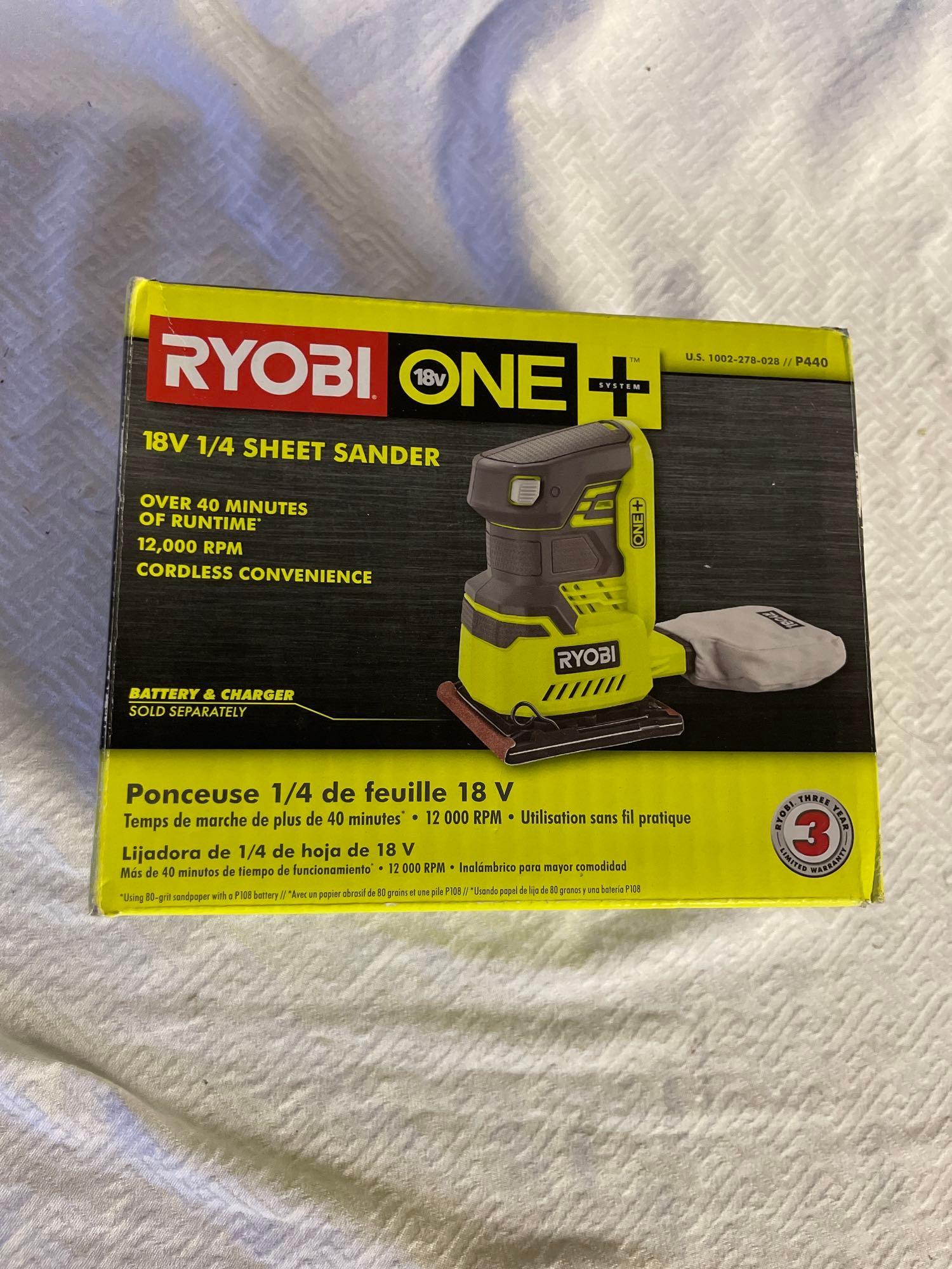 NIB Ryobi One Sheet Sander Proxibid