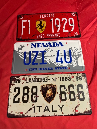 Ferrari Nevada and Lamborghini License Plates