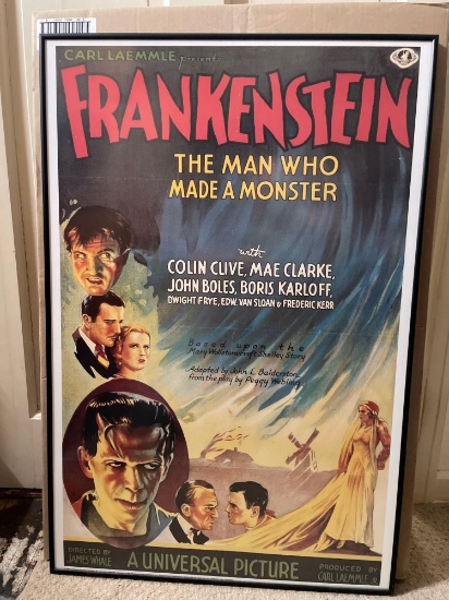 Frankenstein The Man Who Made A Monster Framed Poster