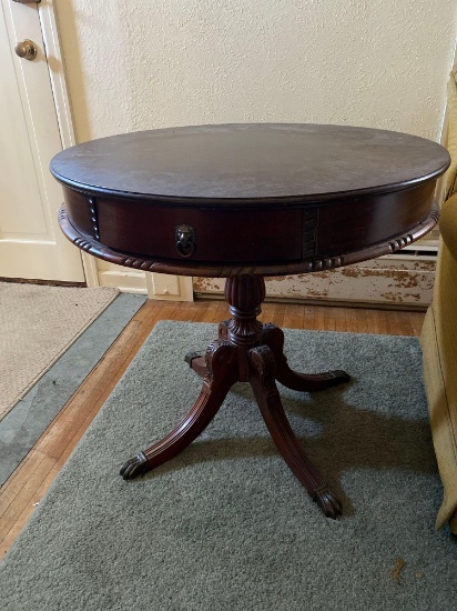 Antique Ornate Clawfoot Round Table