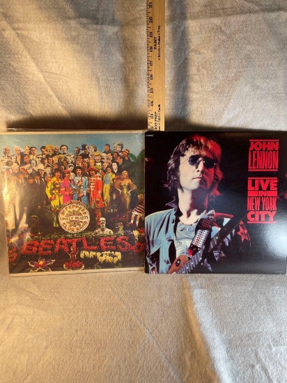 Original The Beatles Sgt Peppers Lonely Hearts Club Band and John Lennon Live Albums