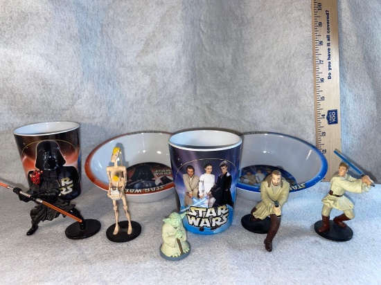 Star Wars Cups, Bowls, And Figures