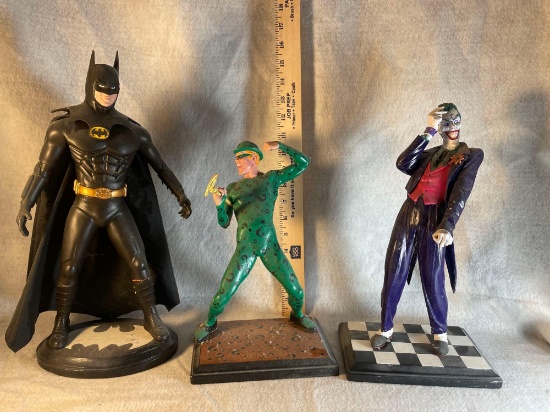Batman, The Joker, and The Riddler Statuettes